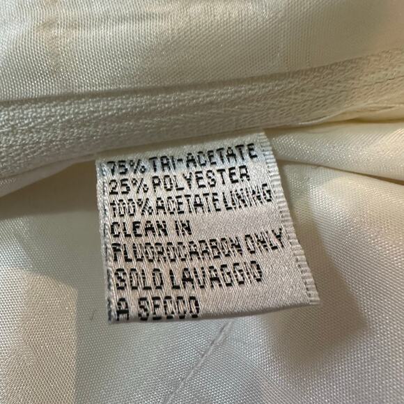 Musani Couture Women's White Designer Satin Tank Shell sz 44=L - Picture 5 of 6